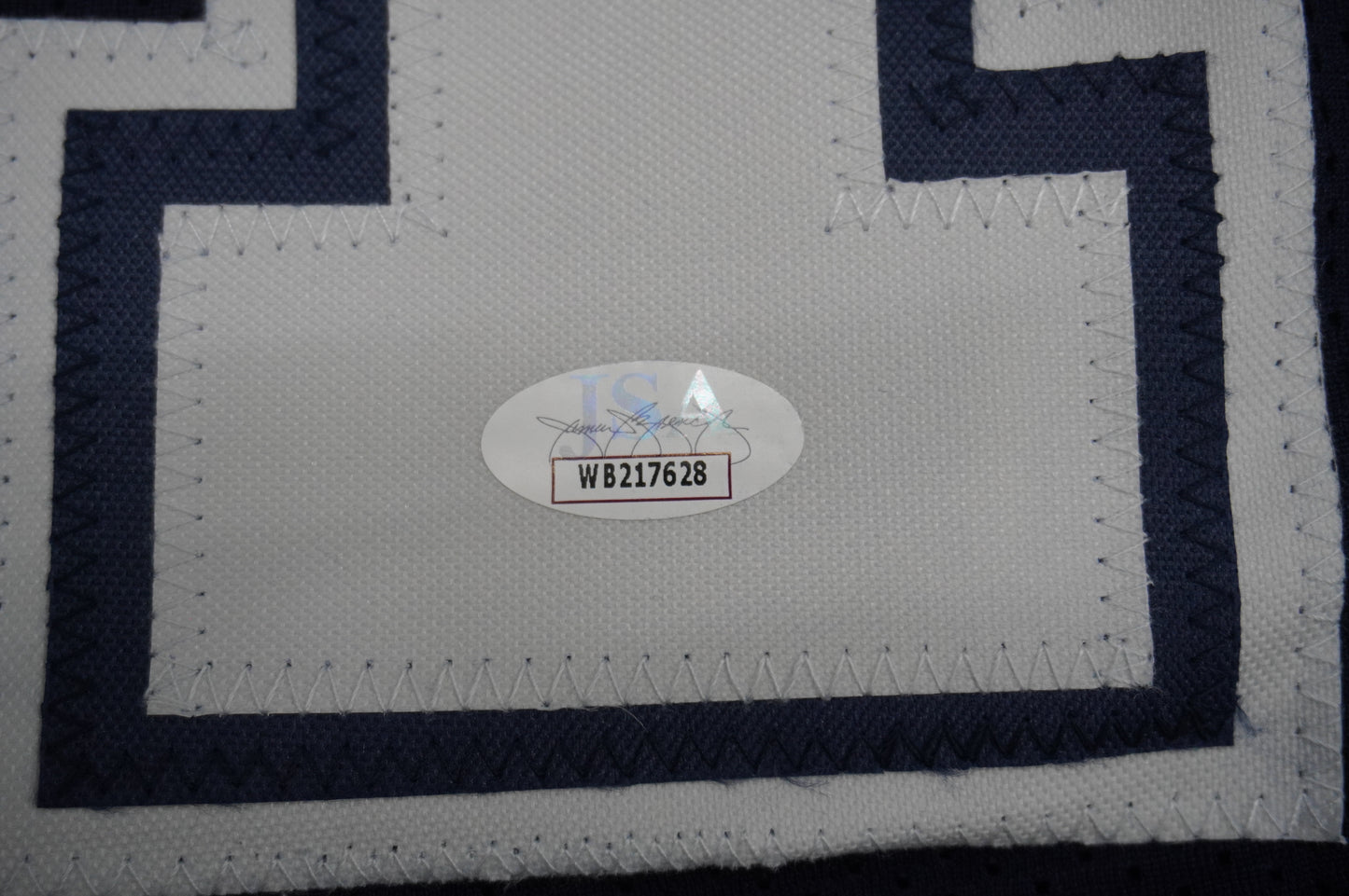 EVERSON WALLS DALLAS COWBOYS SIGNED BLUE JERSEY XL Giants w/57 Ints JSA COA