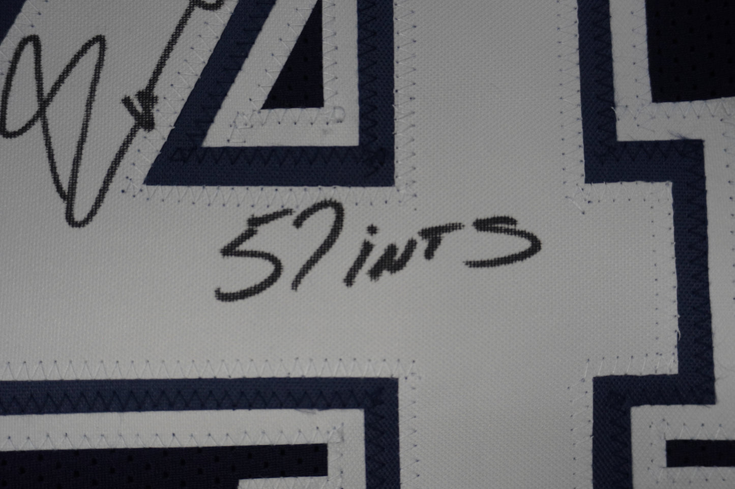 EVERSON WALLS DALLAS COWBOYS SIGNED BLUE JERSEY XL Giants w/57 Ints JSA COA