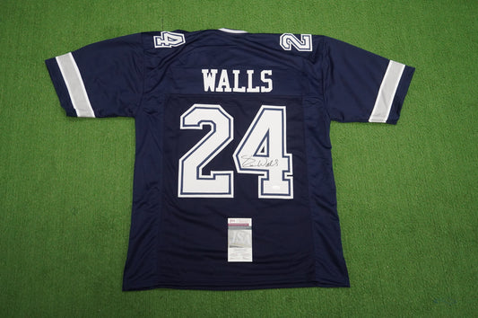 EVERSON WALLS DALLAS COWBOYS SIGNED BLUE JERSEY XL Giants JSA COA