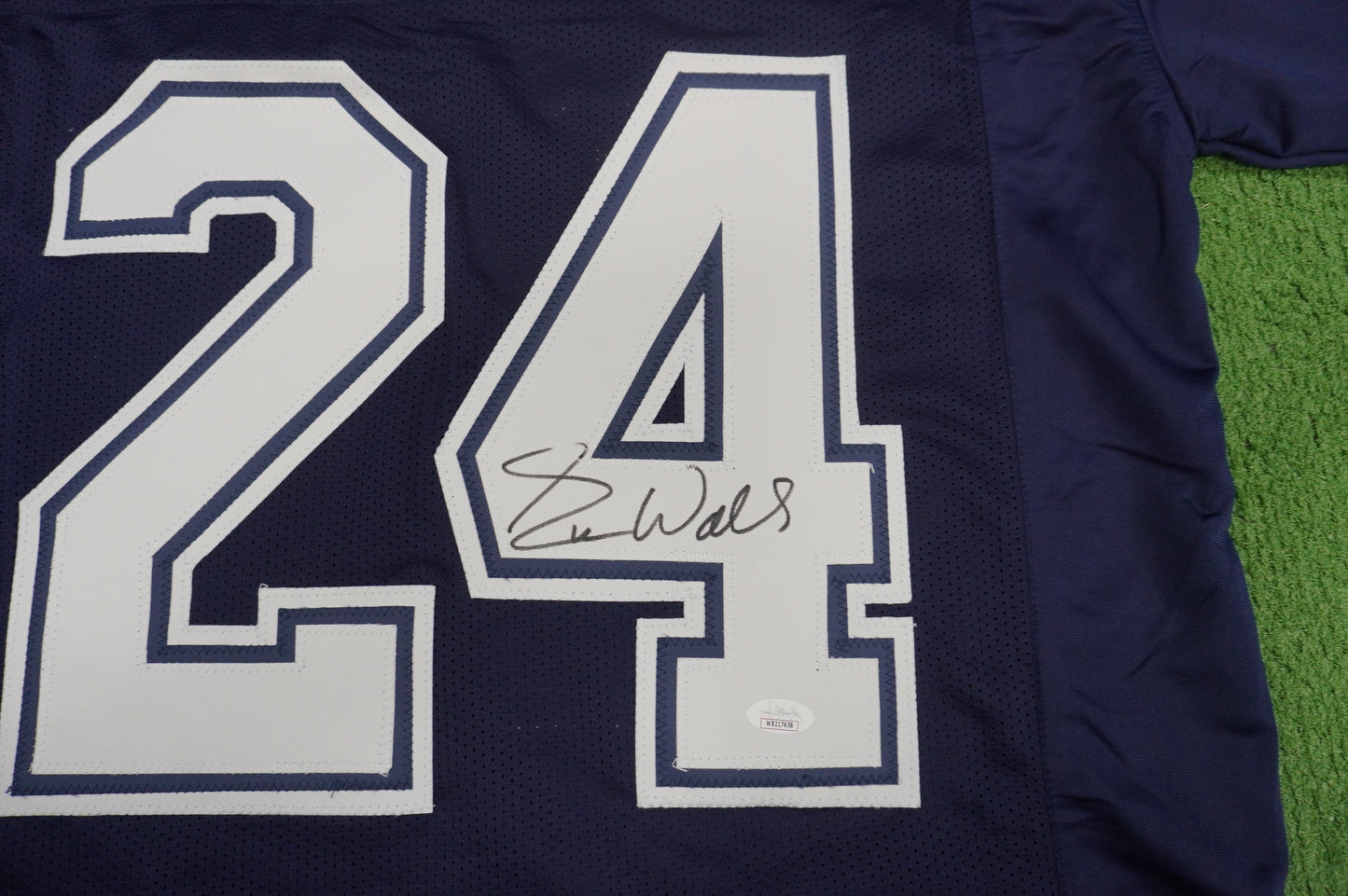 EVERSON WALLS DALLAS COWBOYS SIGNED BLUE JERSEY XL Giants JSA COA