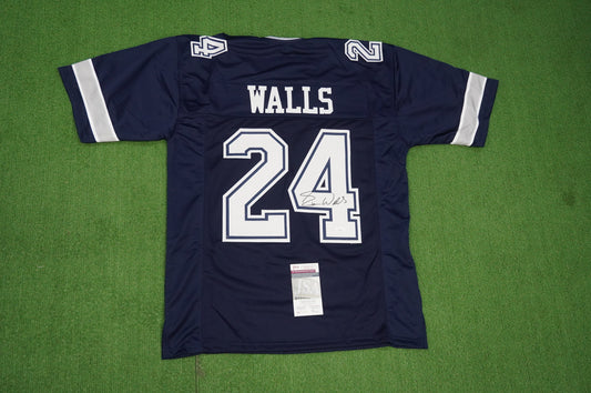 EVERSON WALLS DALLAS COWBOYS SIGNED BLUE JERSEY XL Giants JSA COA