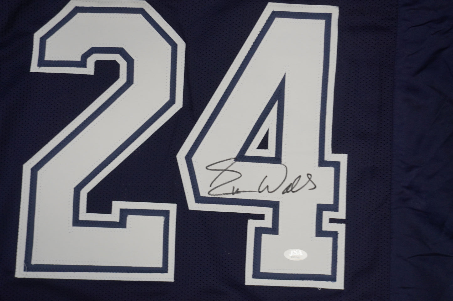 EVERSON WALLS DALLAS COWBOYS SIGNED BLUE JERSEY XL Giants JSA COA