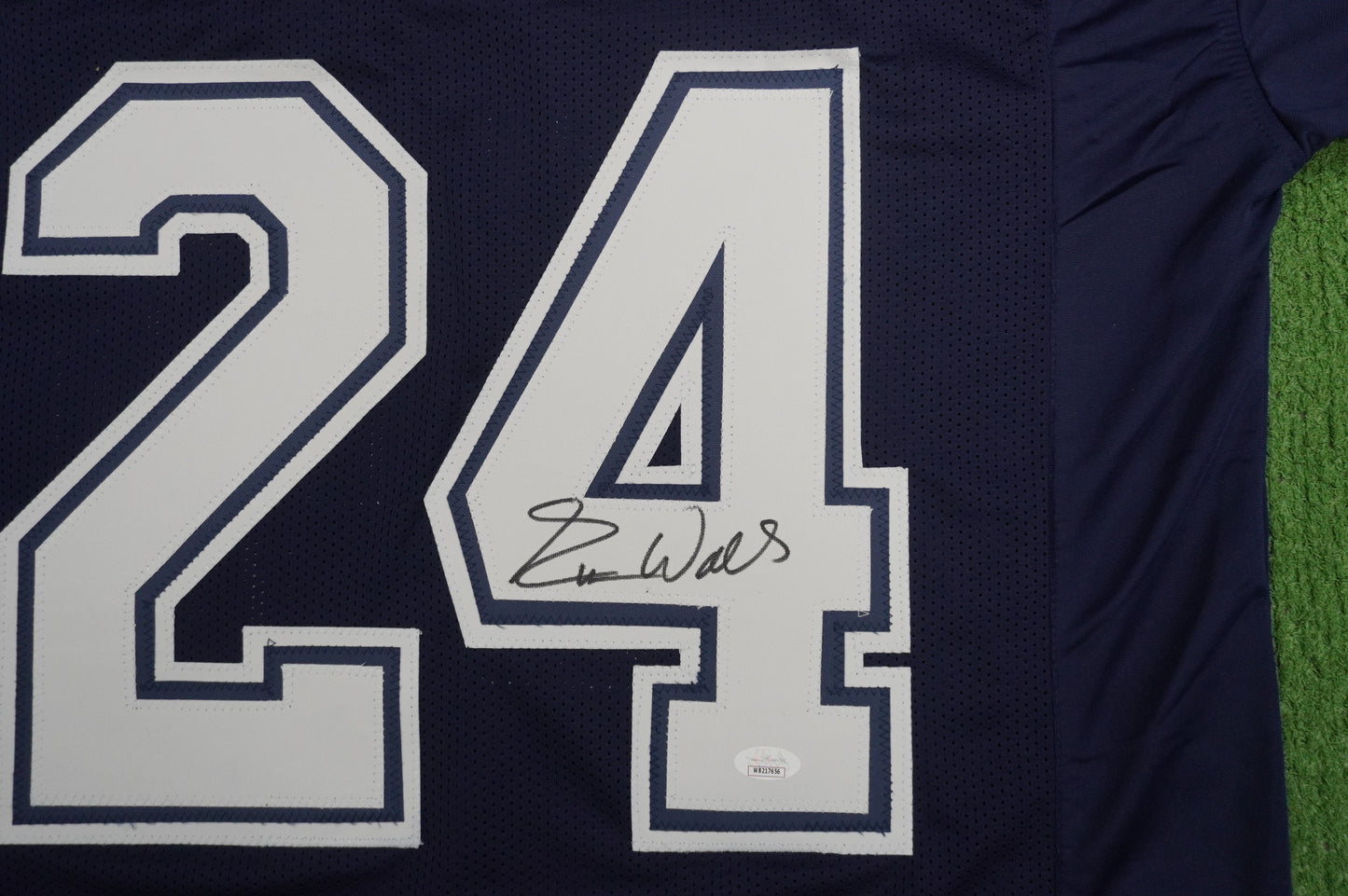 EVERSON WALLS DALLAS COWBOYS SIGNED BLUE JERSEY XL Giants JSA COA