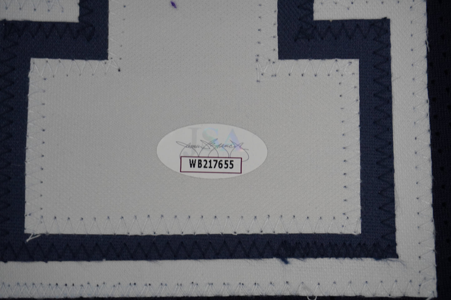 EVERSON WALLS DALLAS COWBOYS SIGNED BLUE JERSEY XL Giants JSA COA