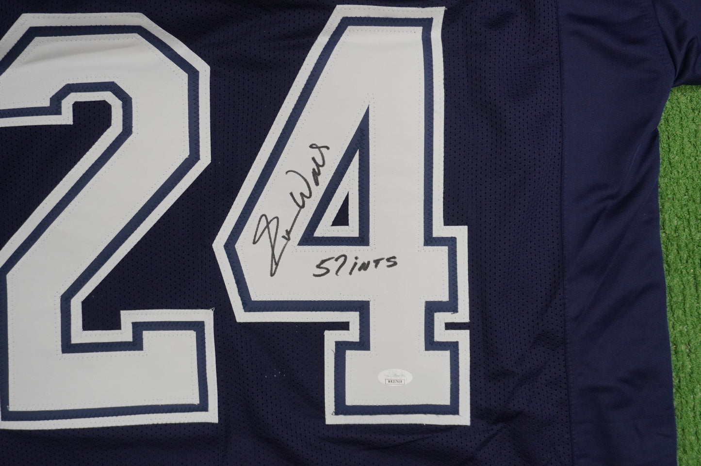 EVERSON WALLS DALLAS COWBOYS SIGNED BLUE JERSEY 3XL w/57 Ints Giants JSA COA