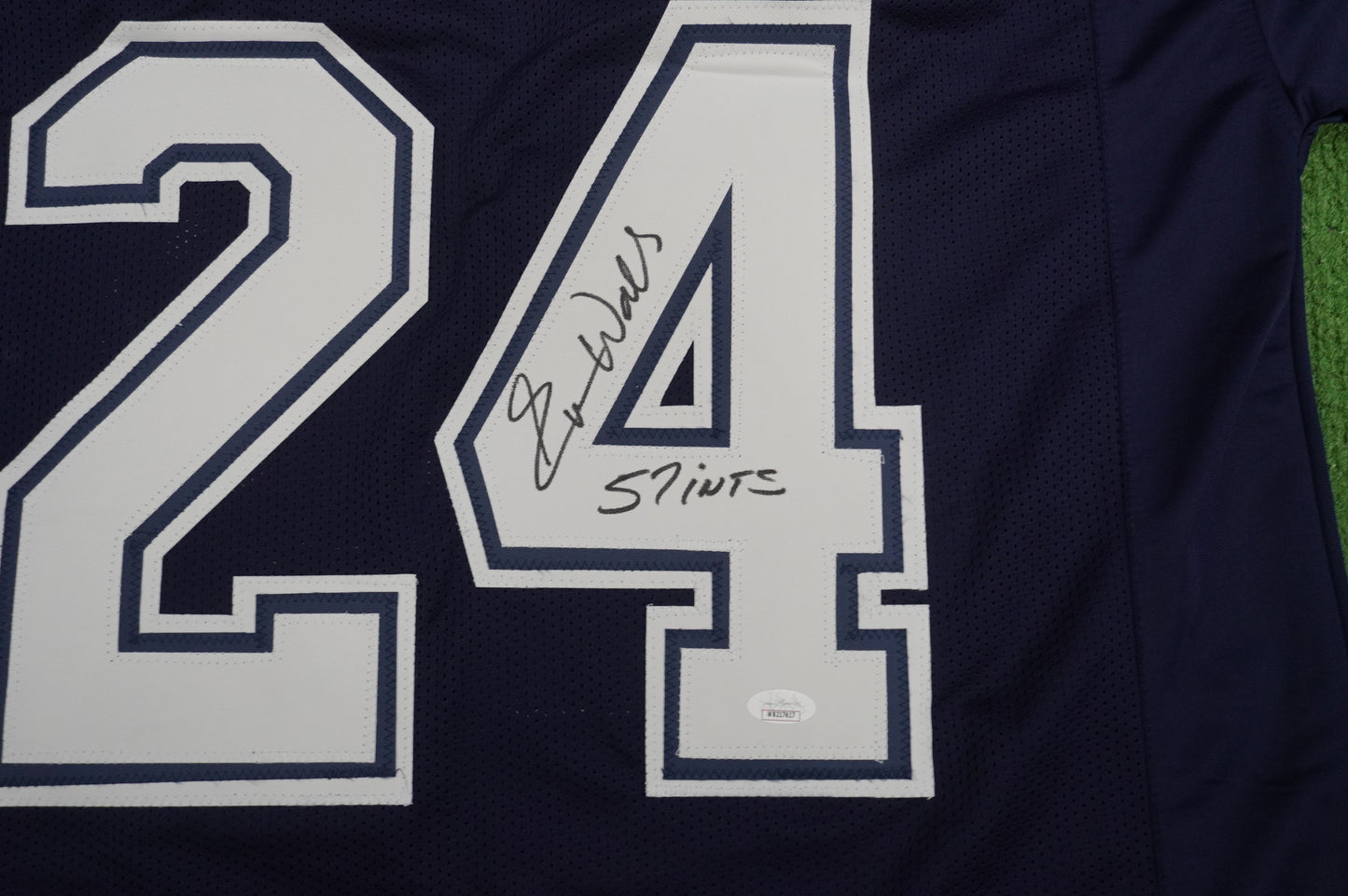 EVERSON WALLS DALLAS COWBOYS SIGNED BLUE JERSEY 3XL w/57 Ints Giants JSA COA