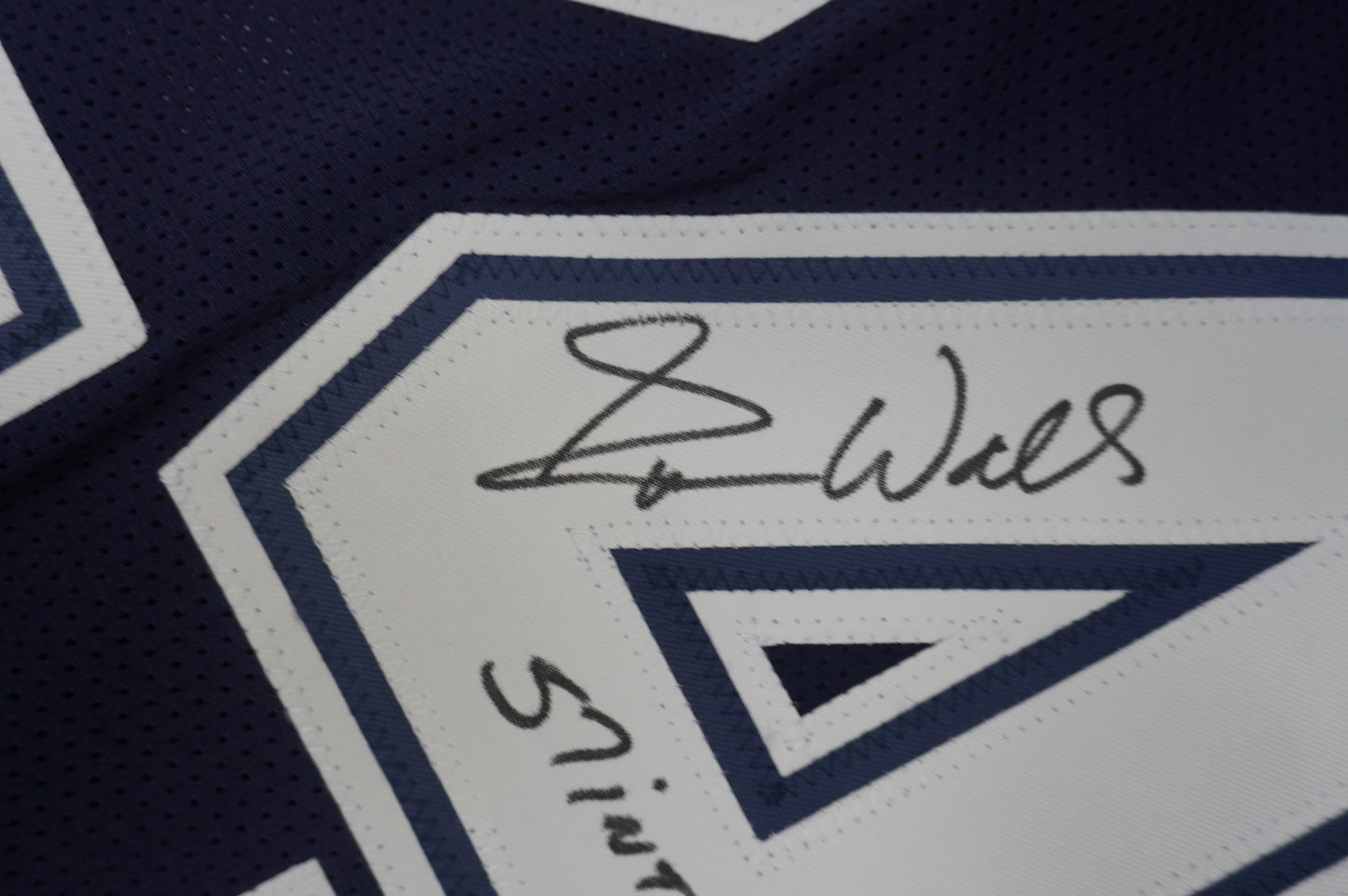 EVERSON WALLS DALLAS COWBOYS SIGNED BLUE JERSEY XL w/57 Ints Giants JSA COA