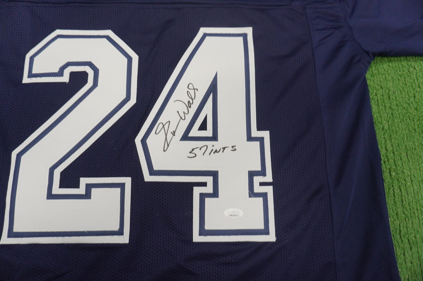 EVERSON WALLS DALLAS COWBOYS SIGNED BLUE JERSEY 3XL w/57 Ints Giants JSA COA