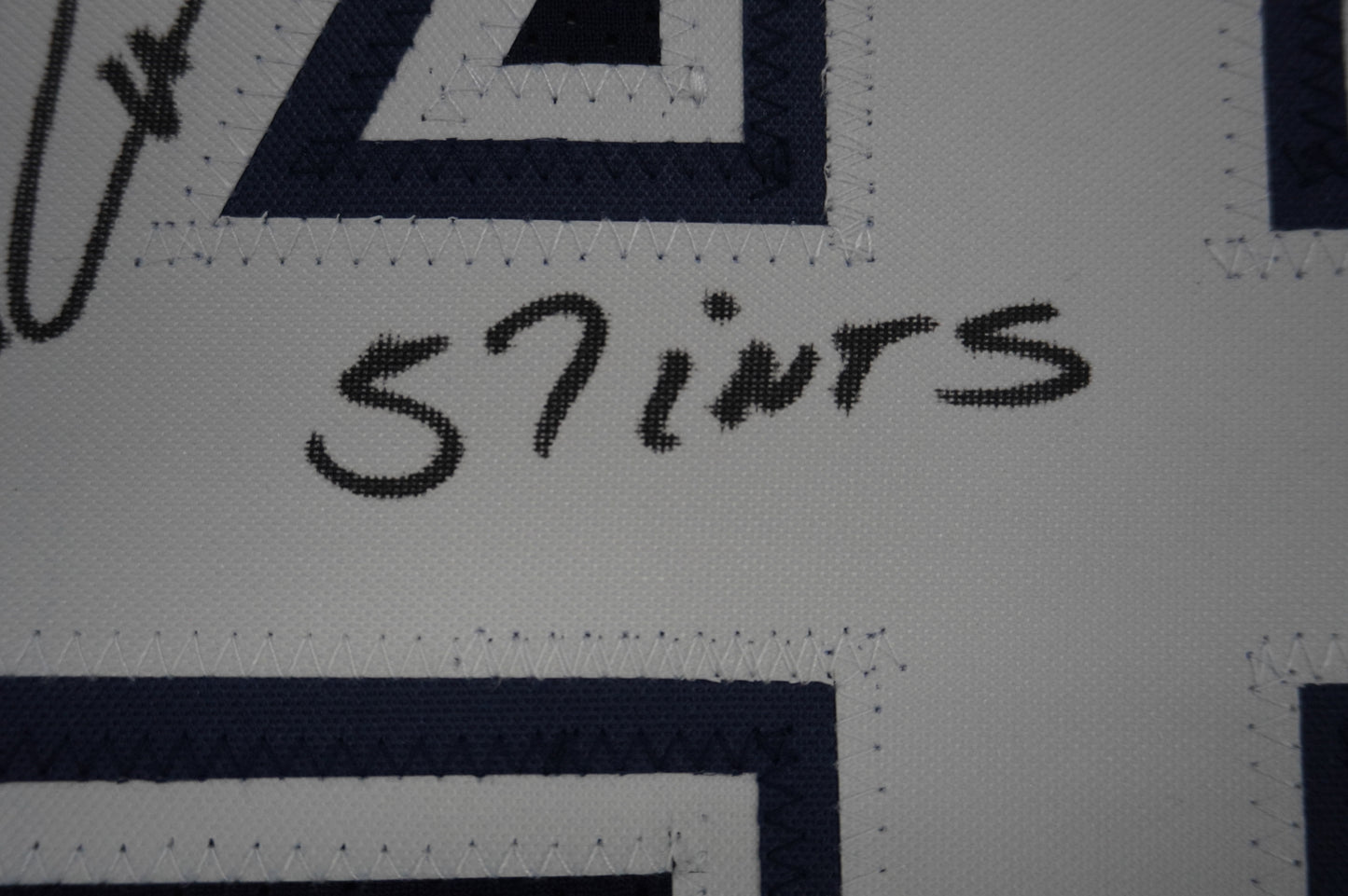 EVERSON WALLS DALLAS COWBOYS SIGNED BLUE JERSEY 2XL W/57 Ints Giants JSA COA