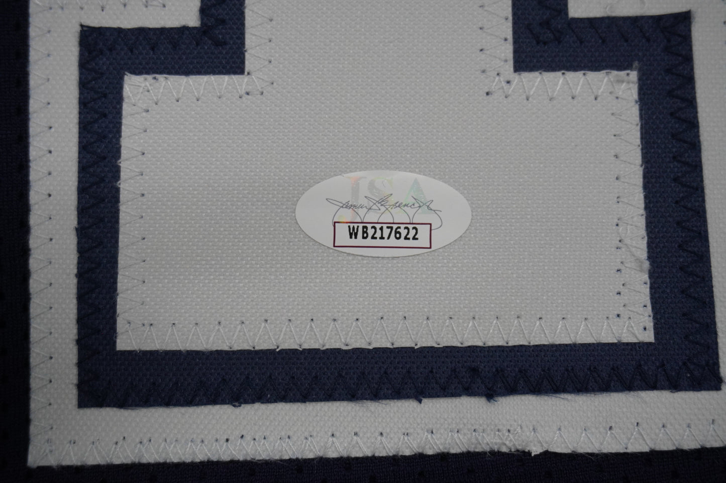 EVERSON WALLS DALLAS COWBOYS SIGNED BLUE JERSEY 2XL W/57 Ints Giants JSA COA