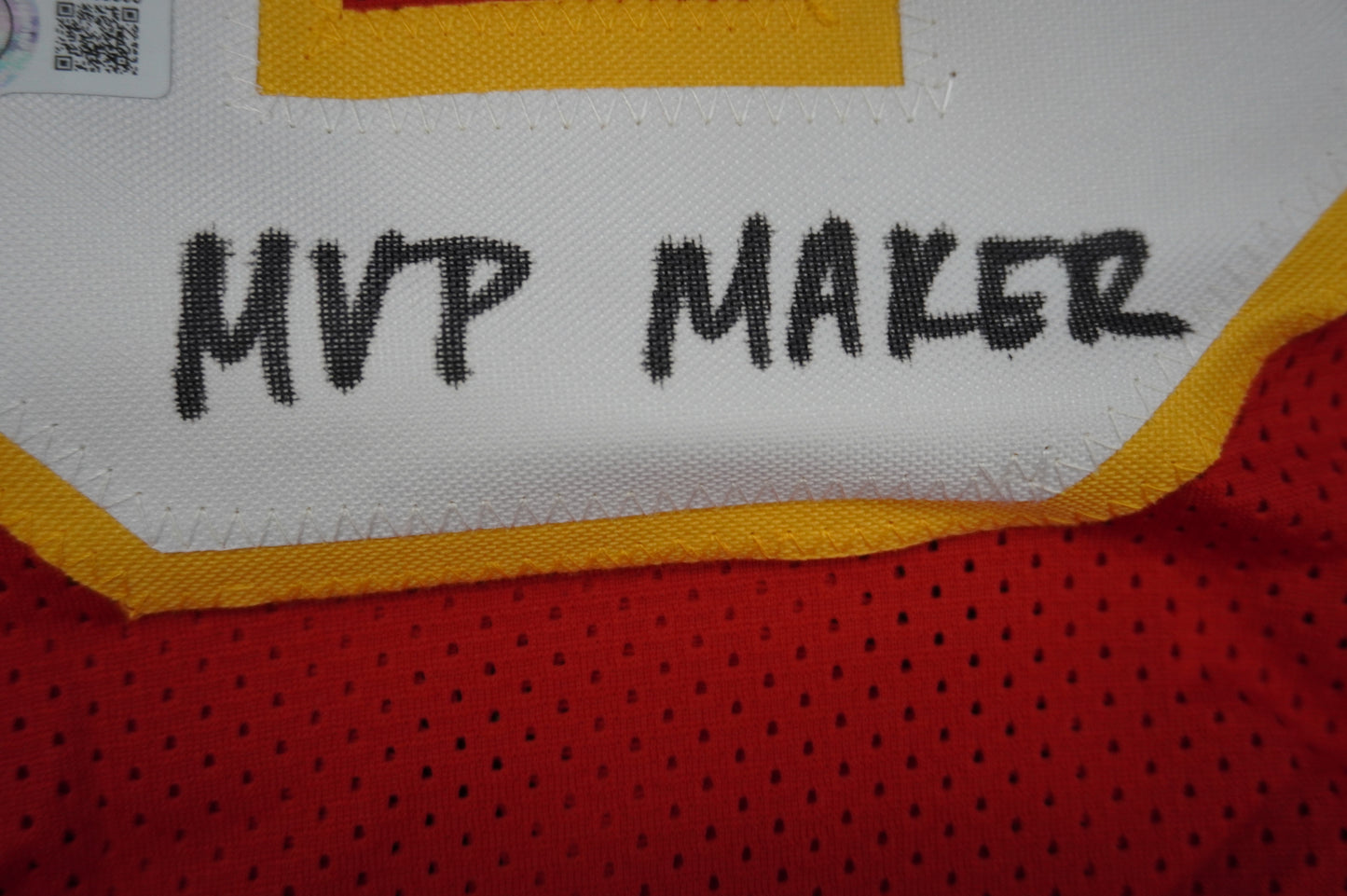 PAT PATRICK MAHOMES SR KANSAS CITY CHIEFS SIGNED JERSEY w/REAL MVPMAKER BAS