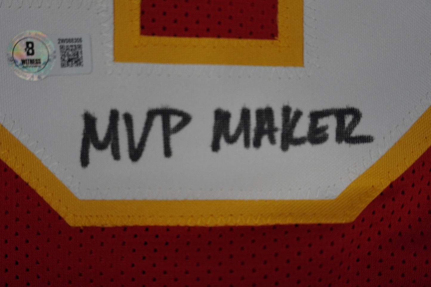 PAT PATRICK MAHOMES SR KANSAS CITY CHIEFS SIGNED JERSEY w/REAL MVPMAKER BAS