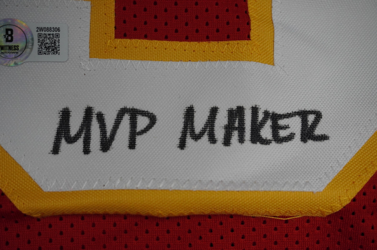 PAT PATRICK MAHOMES SR KANSAS CITY CHIEFS SIGNED JERSEY w/REAL MVPMAKER BAS
