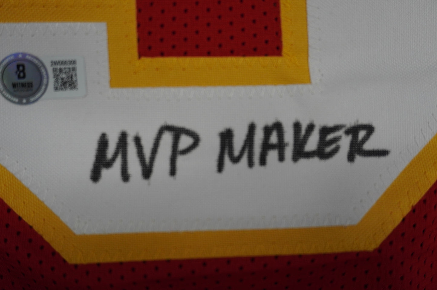 PAT PATRICK MAHOMES SR KANSAS CITY CHIEFS SIGNED JERSEY w/REAL MVPMAKER BAS