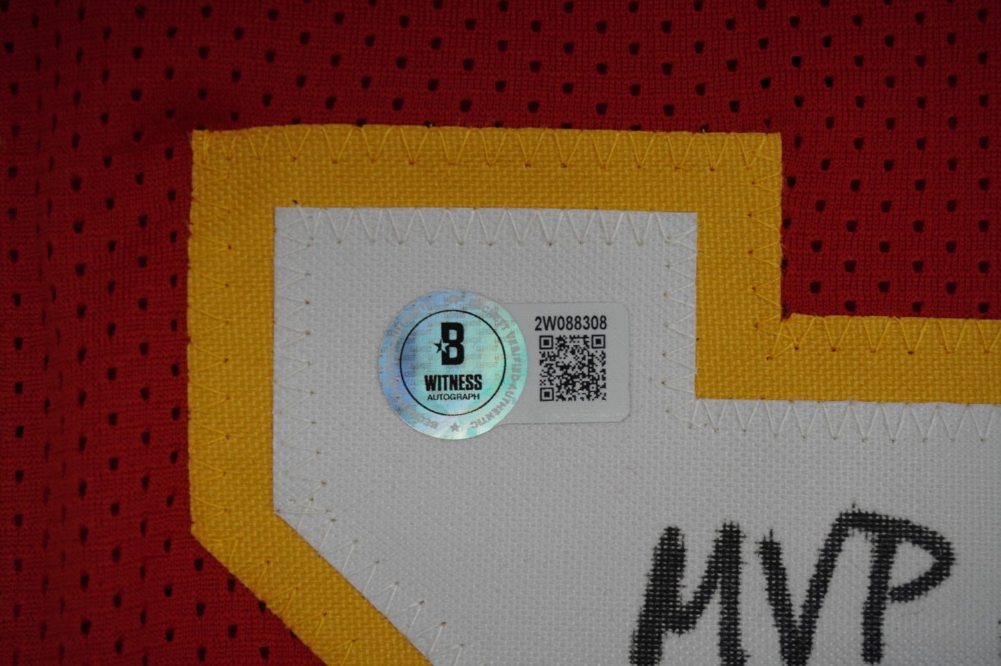 PAT PATRICK MAHOMES SR KANSAS CITY CHIEFS SIGNED JERSEY w/REAL MVPMAKER BAS
