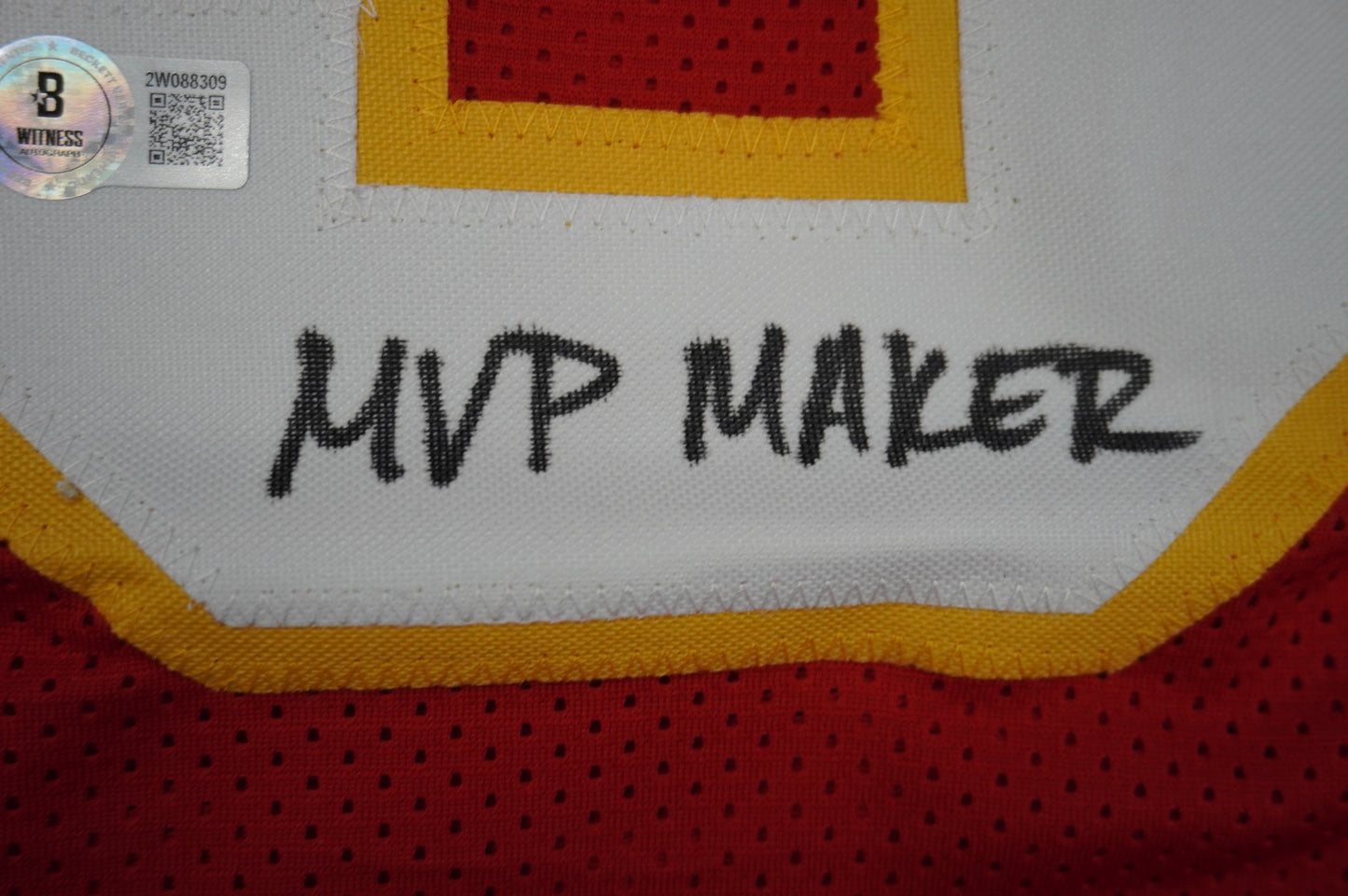 PAT PATRICK MAHOMES SR KANSAS CITY CHIEFS SIGNED JERSEY w/REAL MVPMAKER BAS