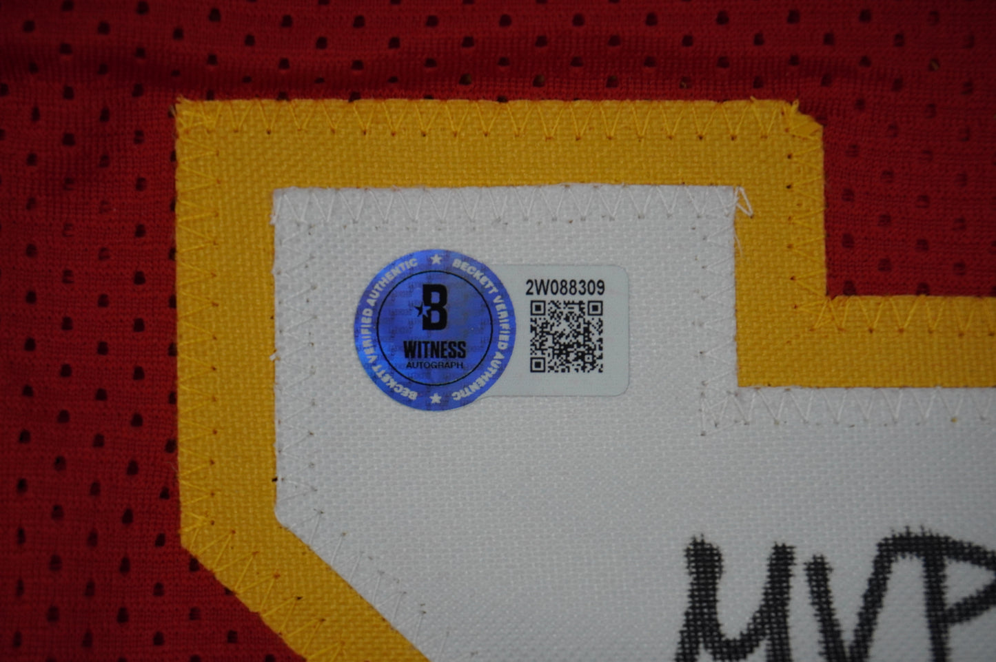 PAT PATRICK MAHOMES SR KANSAS CITY CHIEFS SIGNED JERSEY w/REAL MVPMAKER BAS