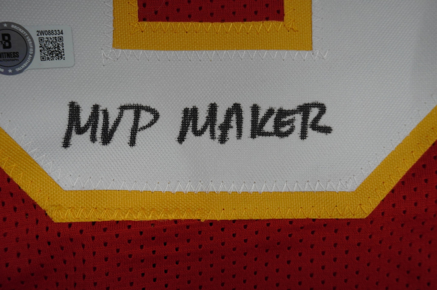 PAT PATRICK MAHOMES SR KANSAS CITY CHIEFS SIGNED JERSEY w/REAL MVPMAKER BAS