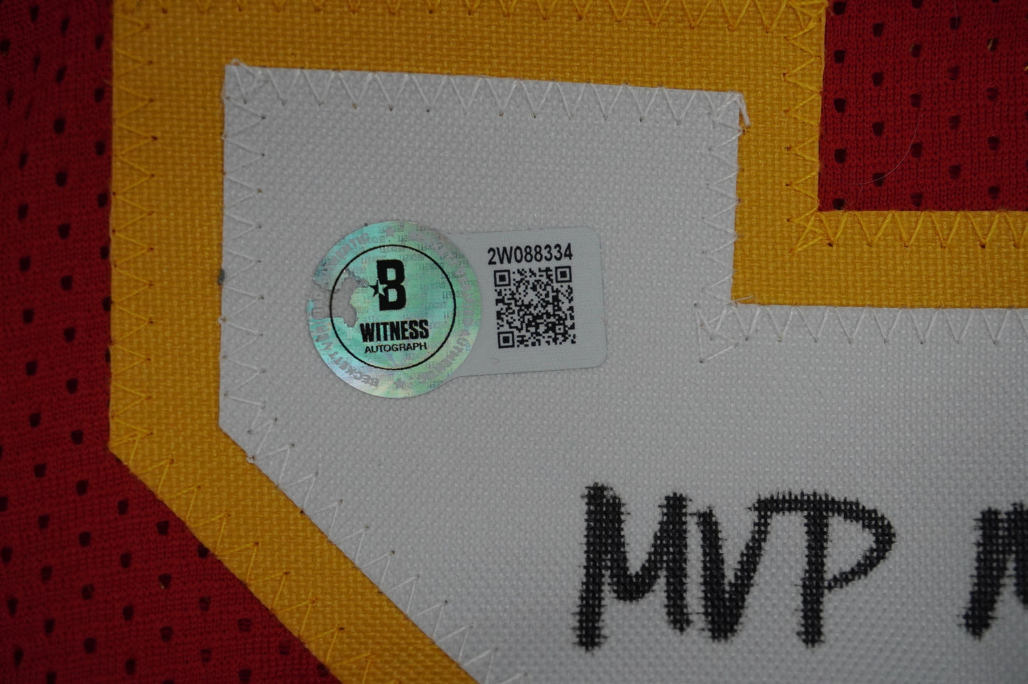 PAT PATRICK MAHOMES SR KANSAS CITY CHIEFS SIGNED JERSEY w/REAL MVPMAKER BAS
