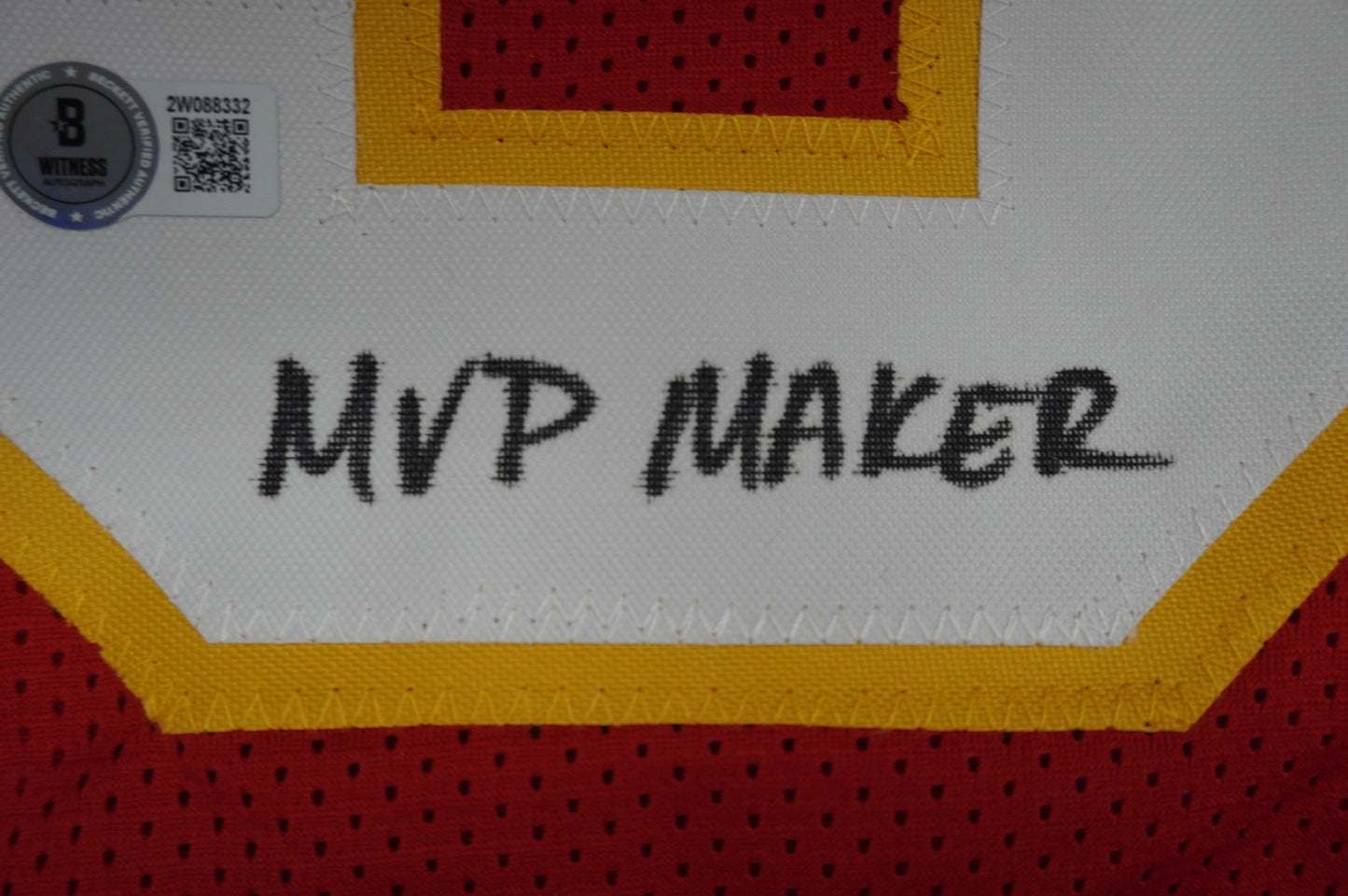 PAT PATRICK MAHOMES SR TWINS CHIEFS SIGNED JERSEY w/THE REAL MVPMAKER BAS