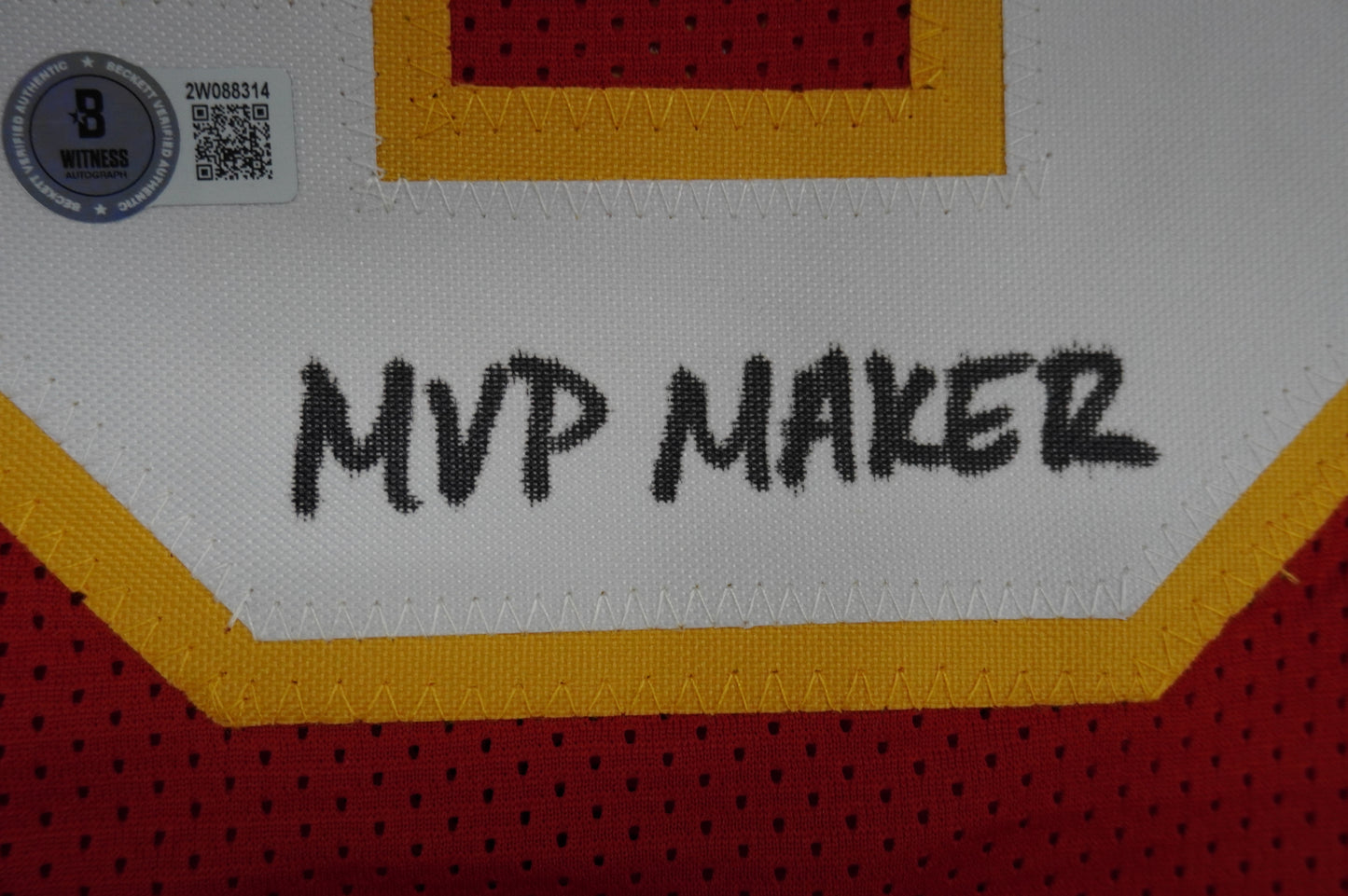 PAT PATRICK MAHOMES SR TWINS CHIEFS SIGNED JERSEY w/THE REAL MVPMAKER BAS