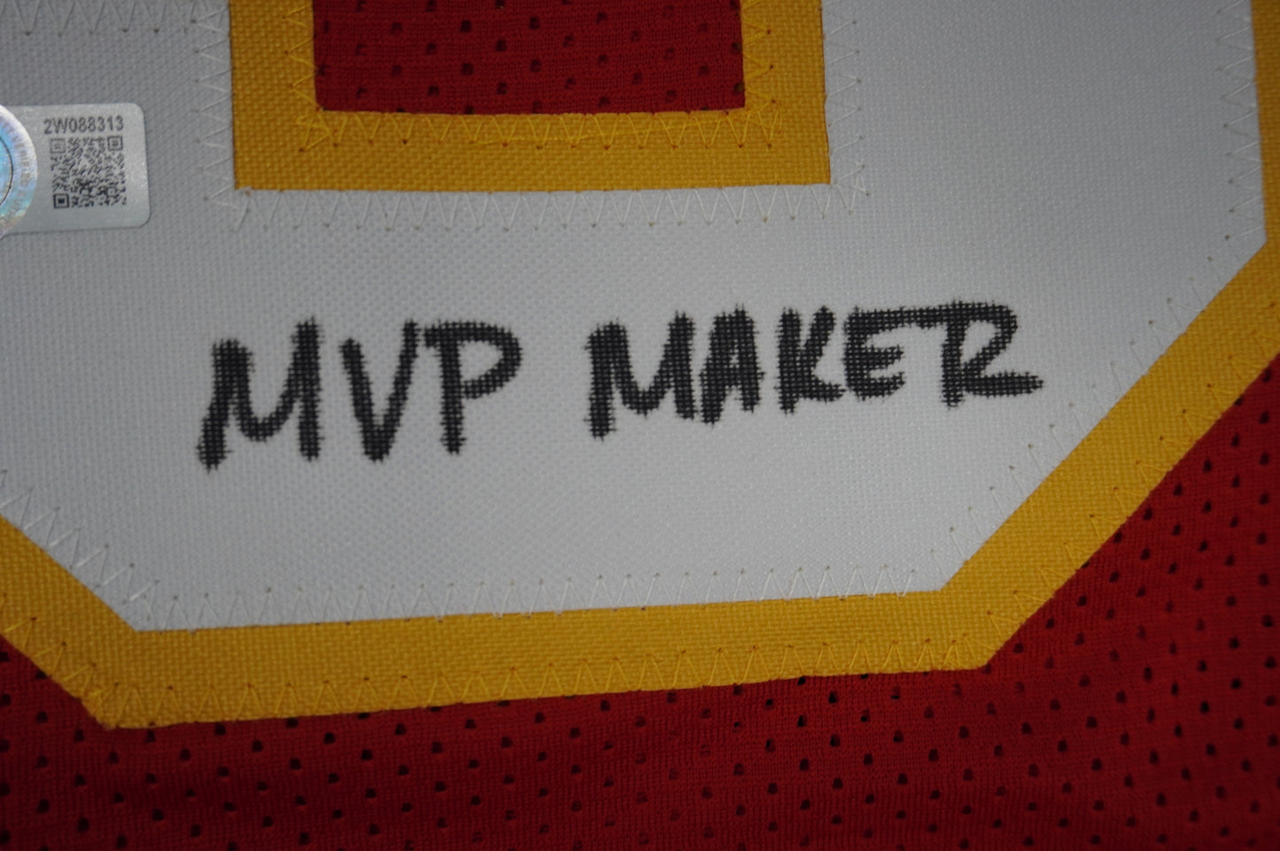 PAT PATRICK MAHOMES SR TWINS CHIEFS SIGNED JERSEY w/THE REAL MVPMAKER BAS