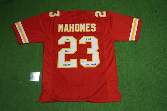 PAT PATRICK MAHOMES SR TWINS CHIEFS SIGNED JERSEY w/THE REAL MVPMAKER BAS
