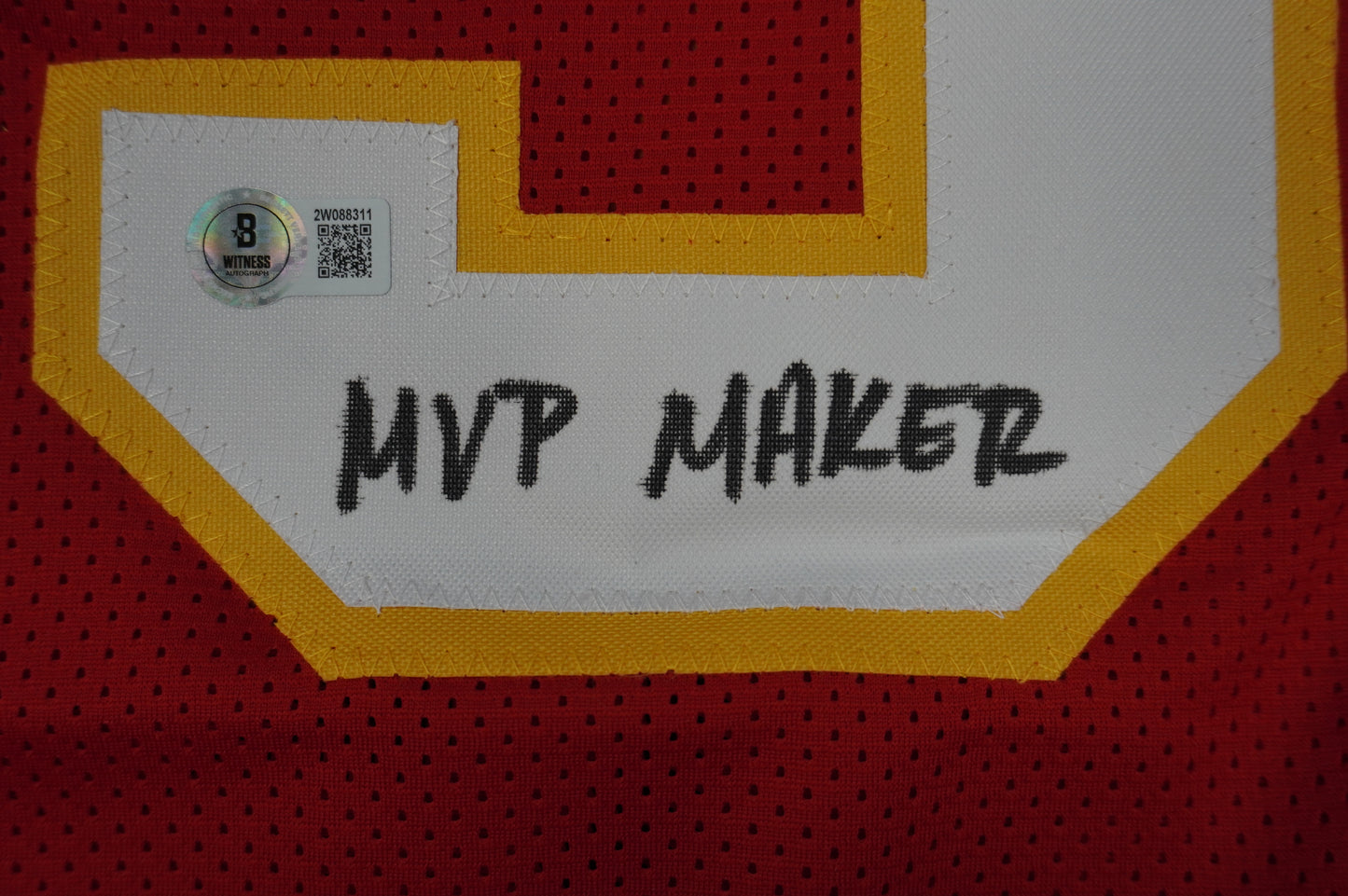 PAT PATRICK MAHOMES SR TWINS CHIEFS SIGNED JERSEY w/THE REAL MVPMAKER BAS