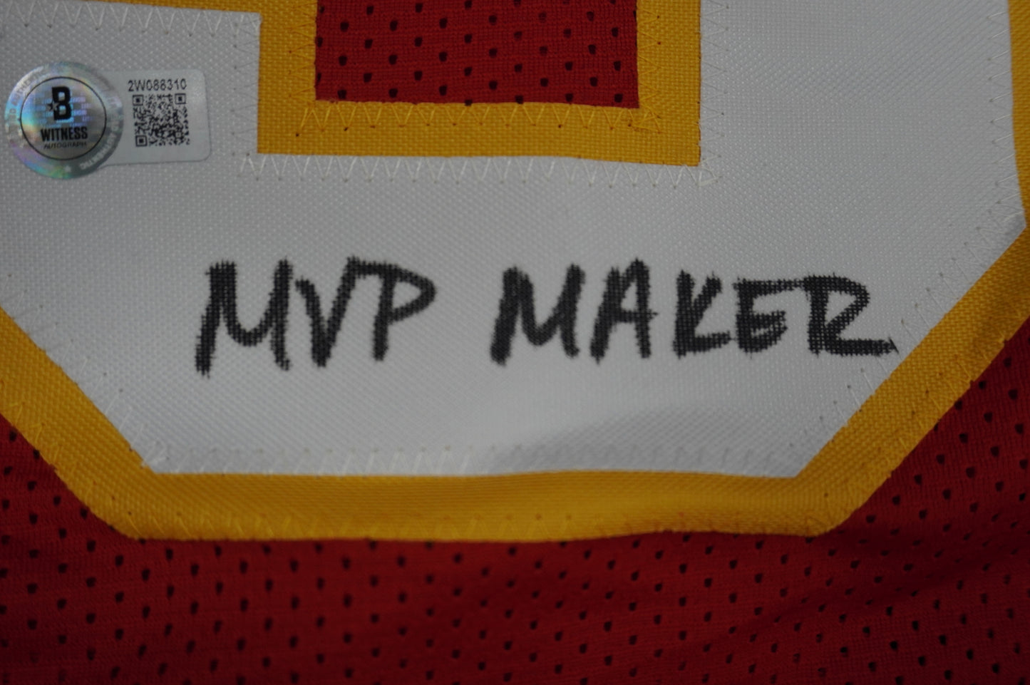PAT PATRICK MAHOMES SR TWINS CHIEFS SIGNED JERSEY w/THE REAL MVPMAKER BAS