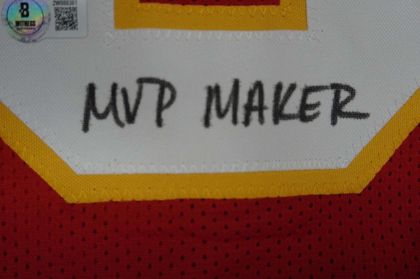 PAT PATRICK MAHOMES SR CHIEFS TWINS SIGNED JERSEY w/THE OG MVPMAKER BAS