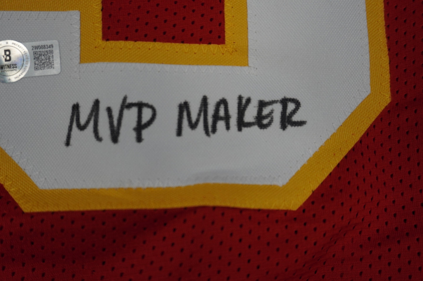 PAT PATRICK MAHOMES SR CHIEFS TWINS SIGNED JERSEY w/THE OG MVPMAKER BAS