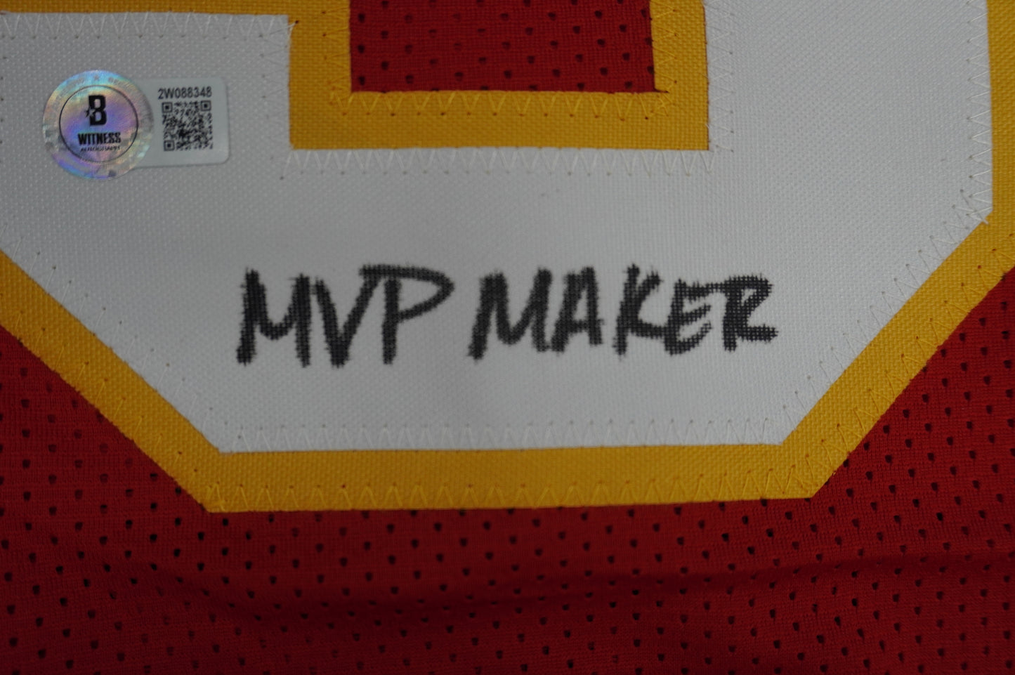 PAT PATRICK MAHOMES SR CHIEFS TWINS SIGNED JERSEY w/THE OG MVPMAKER BAS