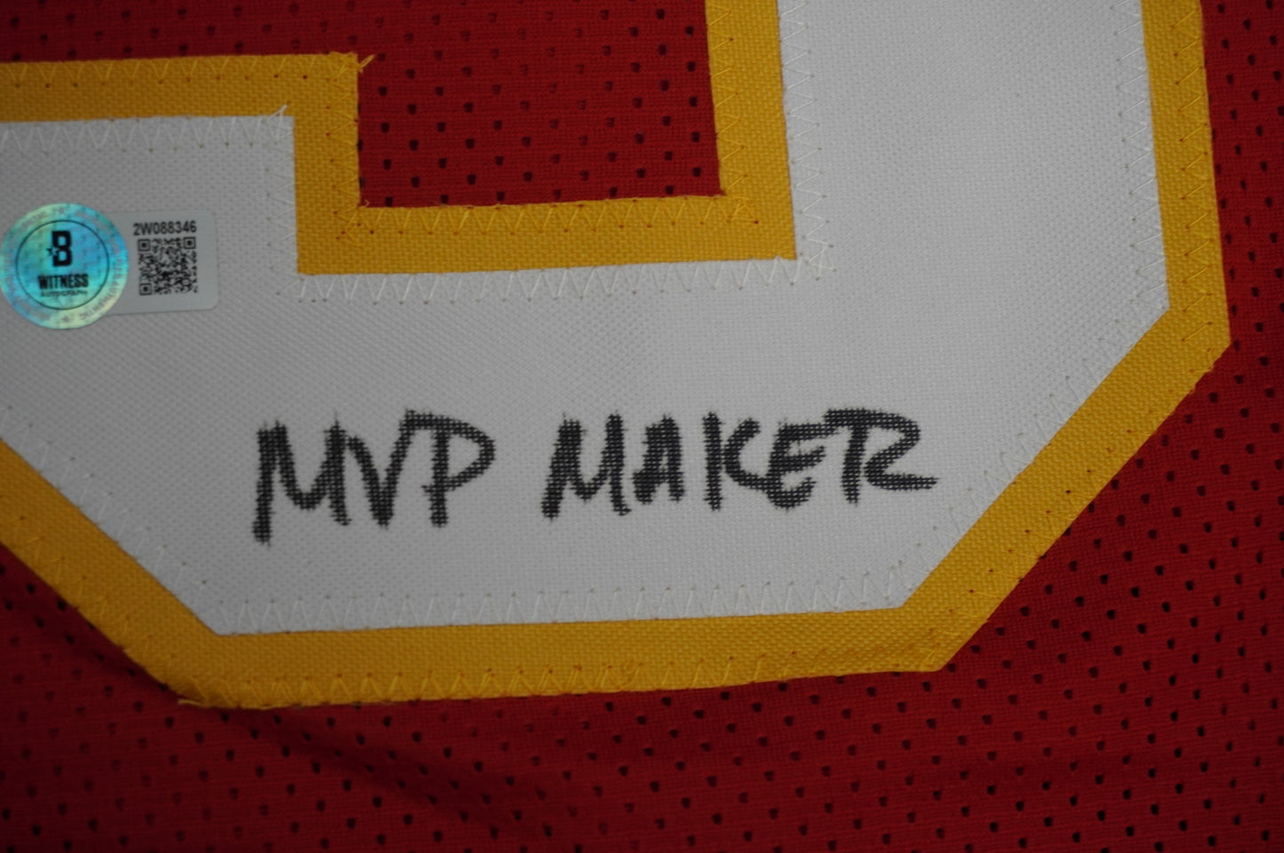 PAT PATRICK MAHOMES SR CHIEFS TWINS SIGNED JERSEY w/THE OG MVPMAKER BAS