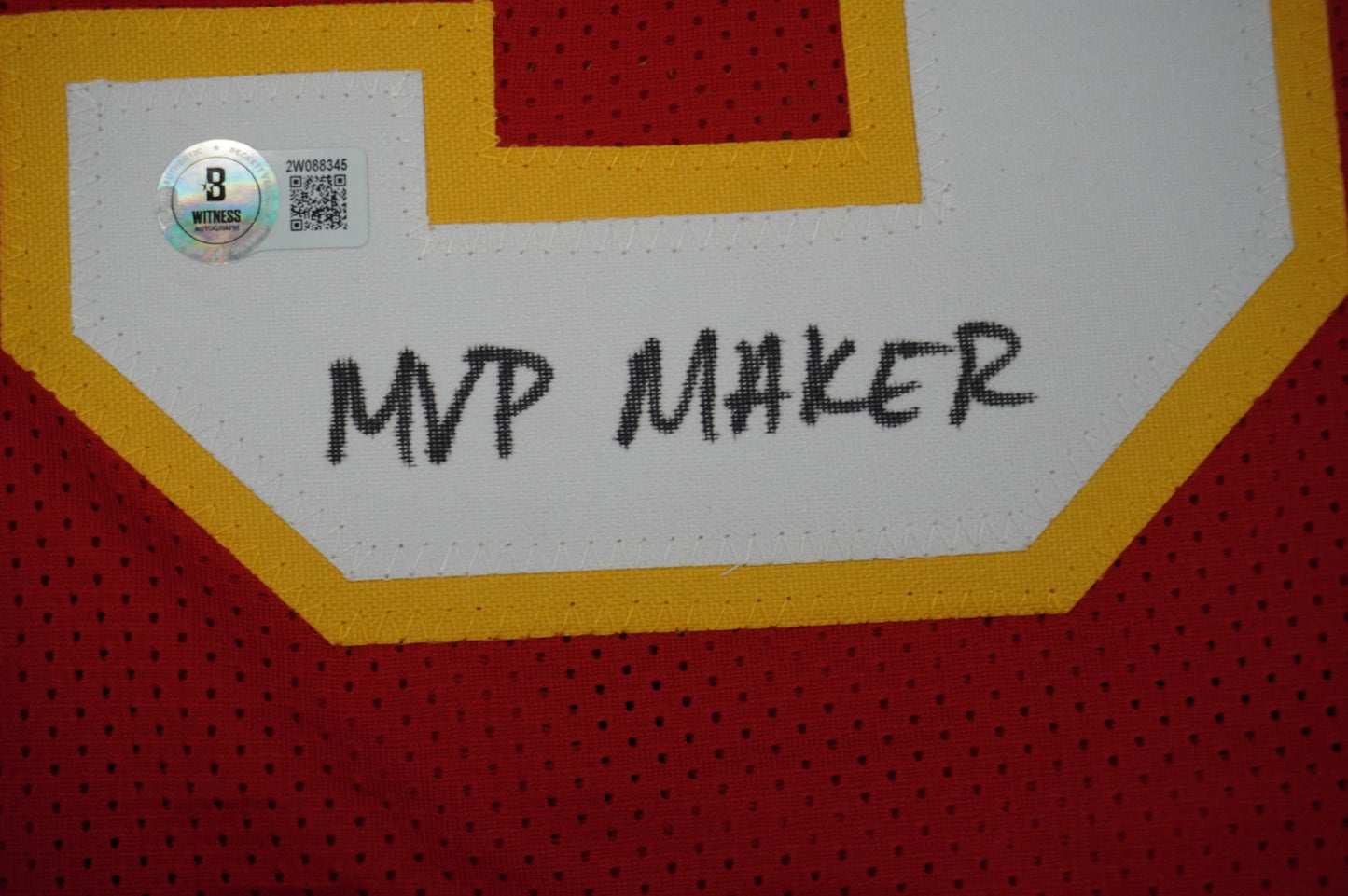 PAT PATRICK MAHOMES SR CHIEFS TWINS SIGNED JERSEY w/THE OG MVPMAKER BAS