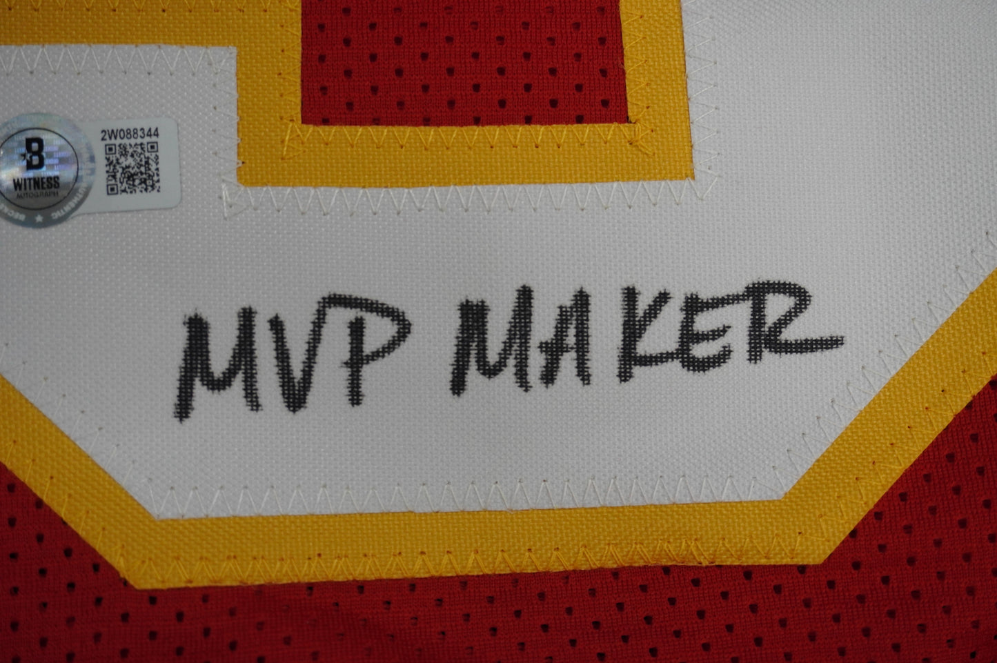 PAT PATRICK MAHOMES SR CHIEFS TWINS SIGNED JERSEY w/THE OG MVPMAKER BAS