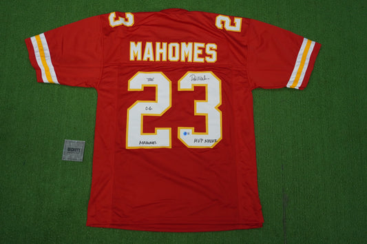 PAT PATRICK MAHOMES SR CHIEFS TWINS SIGNED JERSEY w/THE OG MVPMAKER BAS