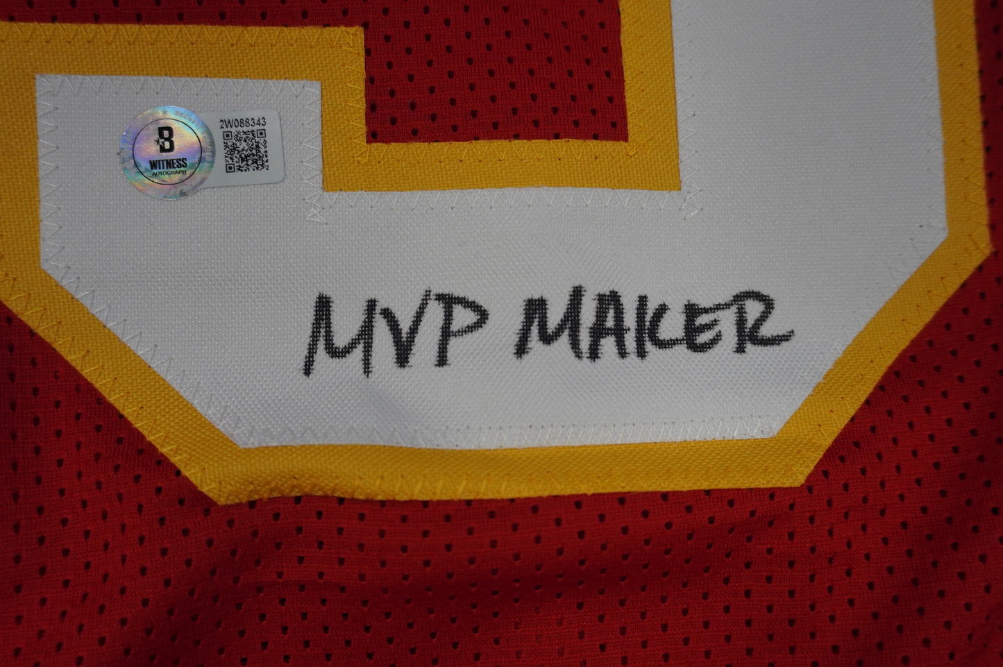 PAT PATRICK MAHOMES SR TWINS CHIEFS SIGNED JERSEY w/THE REAL MVPMAKER BAS