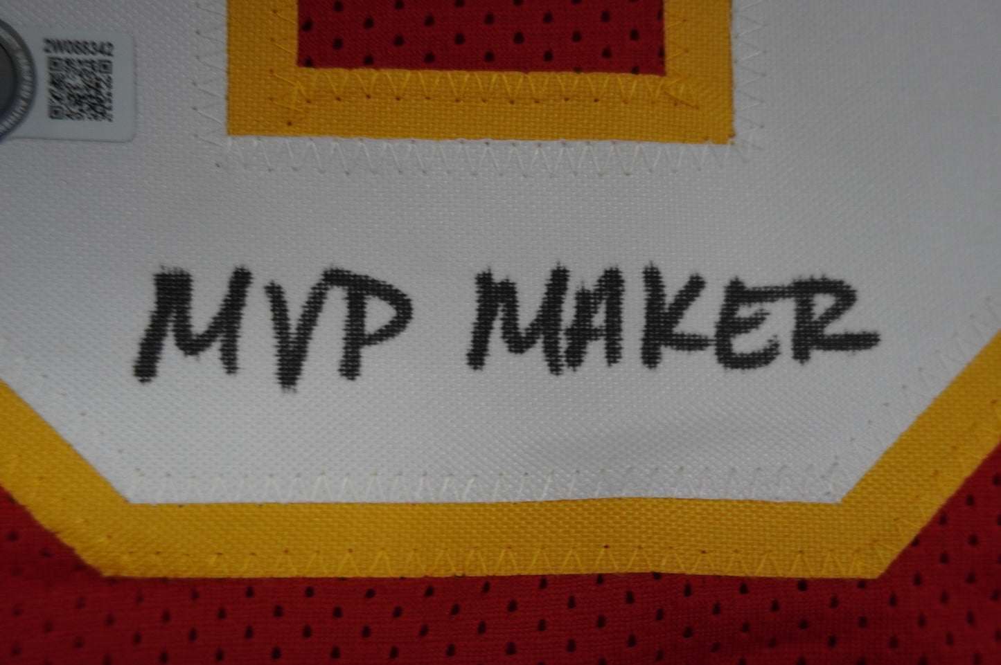 PAT PATRICK MAHOMES SR TWINS CHIEFS SIGNED JERSEY w/THE REAL MVPMAKER BAS