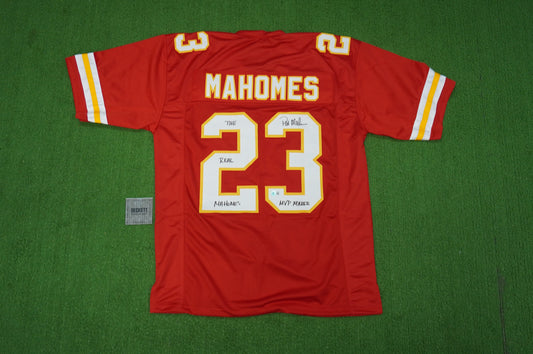PAT PATRICK MAHOMES SR TWINS CHIEFS SIGNED JERSEY w/THE REAL MVPMAKER BAS