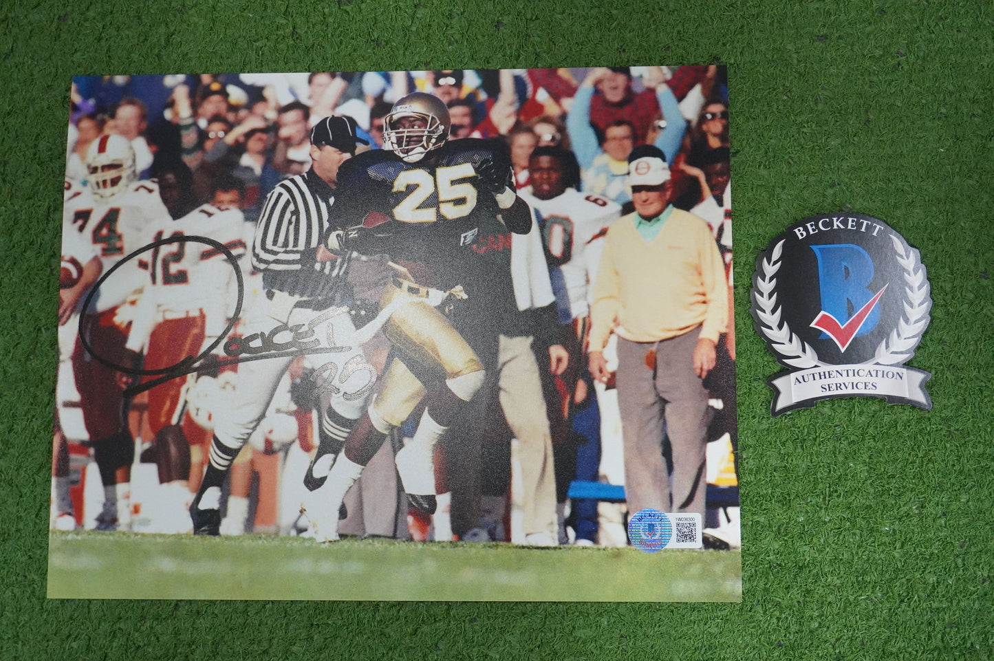 RAGHIB "ROCKET" ISMAIL SIGNED 8x10 Notre Dame BAS COA