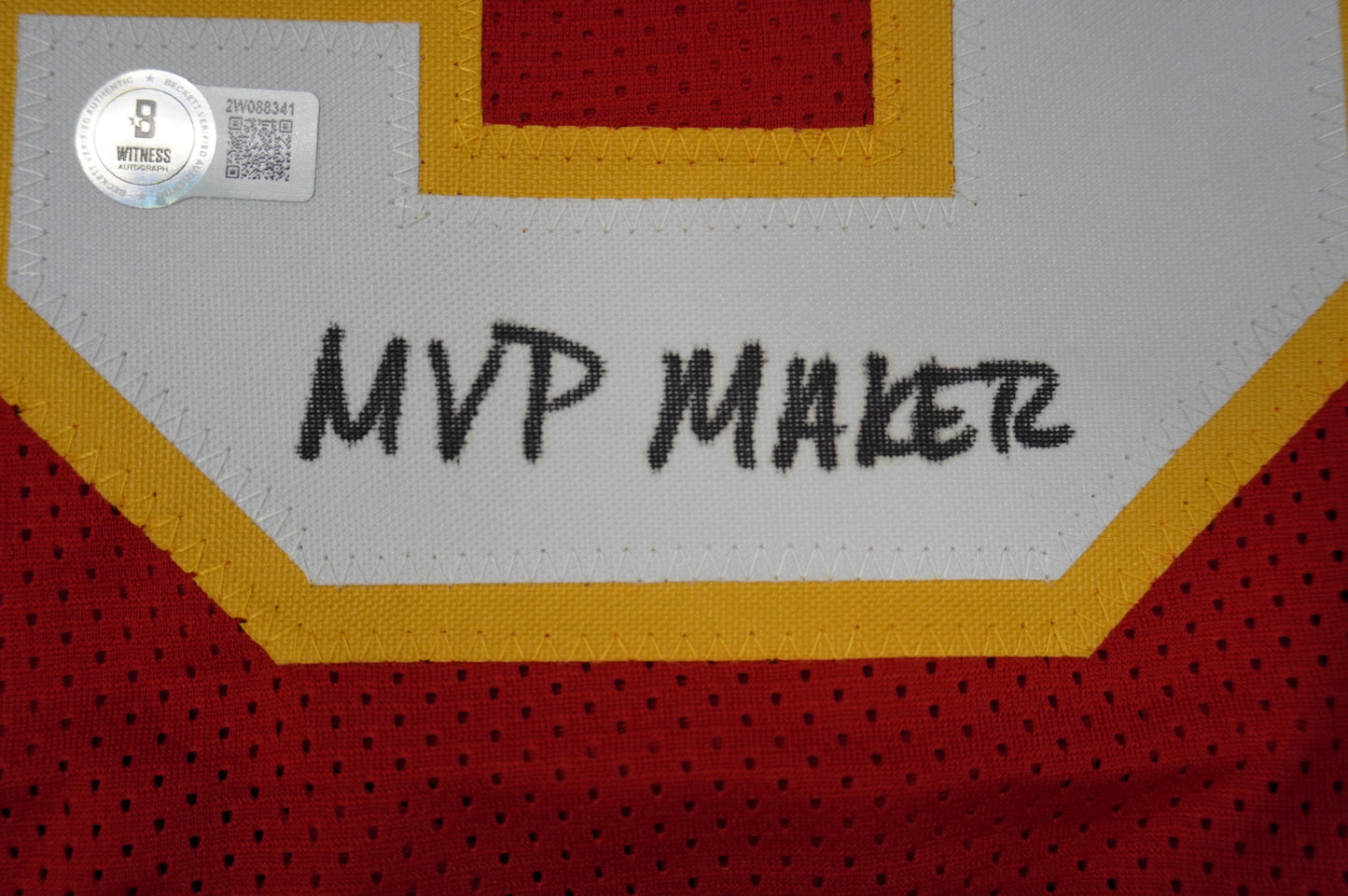 PAT PATRICK MAHOMES SR TWINS CHIEFS SIGNED JERSEY w/THE REAL MVPMAKER BAS