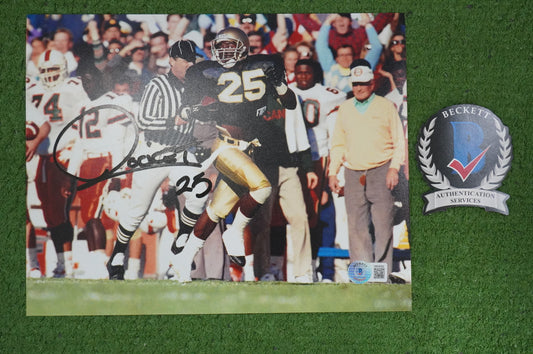 RAGHIB "ROCKET" ISMAIL SIGNED 8x10 Notre Dame BAS COA