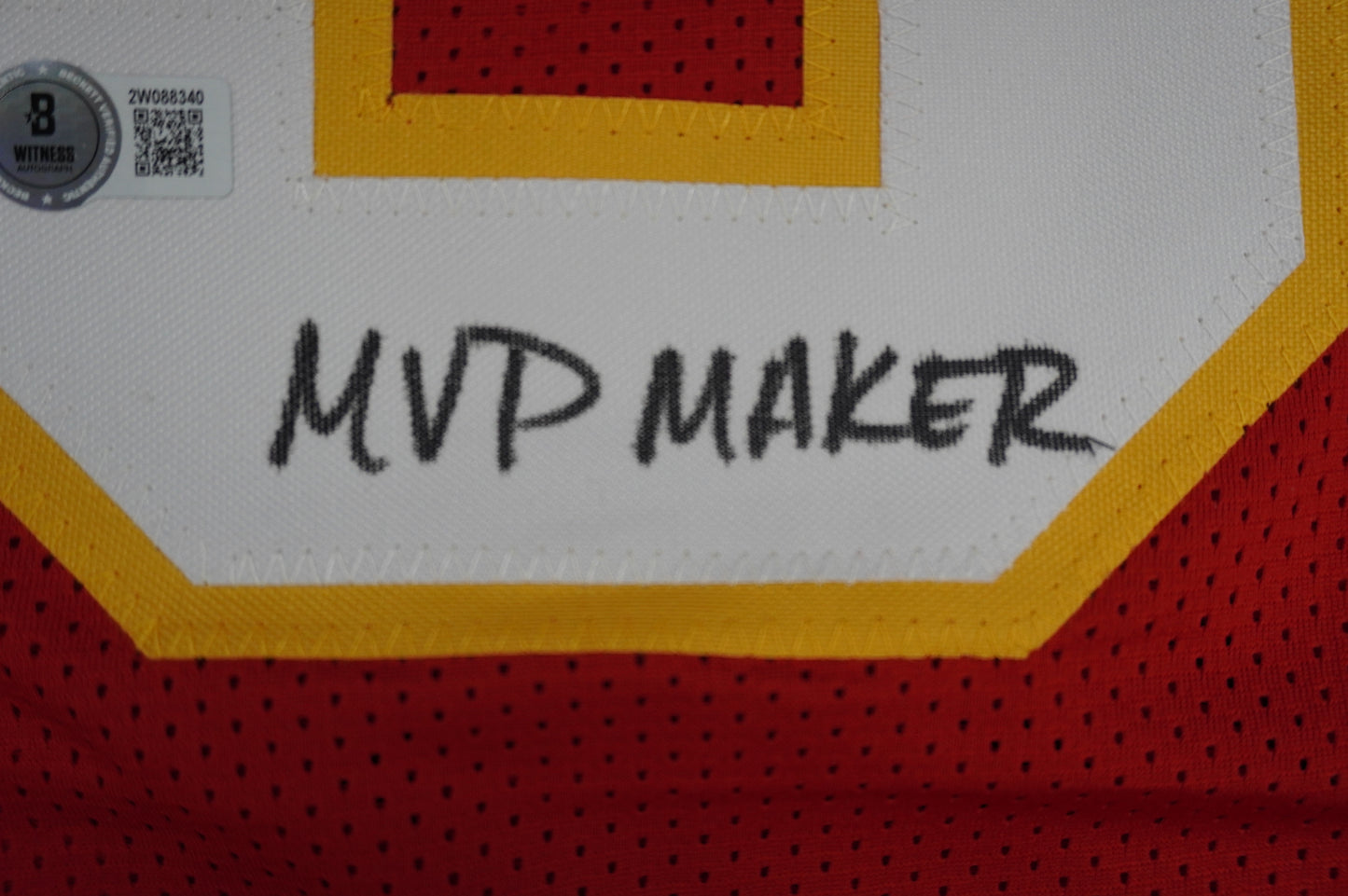 PAT PATRICK MAHOMES SR TWINS CHIEFS SIGNED JERSEY w/THE REAL MVPMAKER BAS