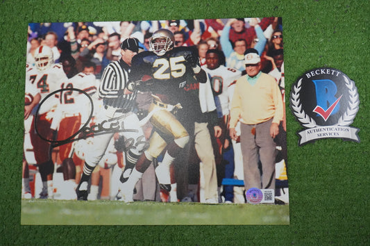 RAGHIB "ROCKET" ISMAIL SIGNED 8x10 Notre Dame BAS COA
