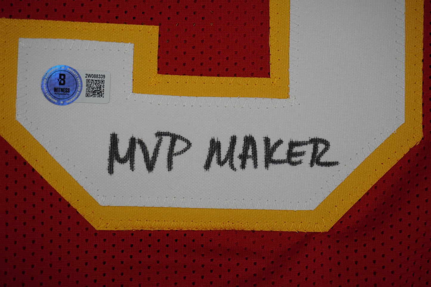 PAT PATRICK MAHOMES SR TWINS CHIEFS SIGNED JERSEY w/THE REAL MVPMAKER BAS