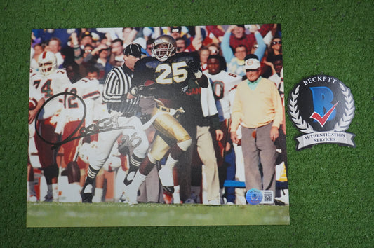 RAGHIB "ROCKET" ISMAIL SIGNED 8x10 Notre Dame BAS COA