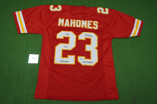 PAT PATRICK MAHOMES SR KANSAS CITY CHIEFS SIGNED JERSEY w/OG MVPMAKER BAS