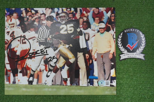 RAGHIB "ROCKET" ISMAIL SIGNED 8x10 Notre Dame BAS COA