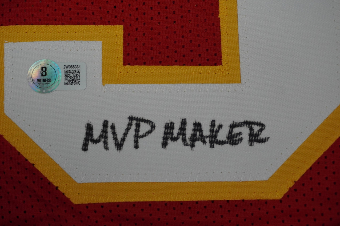 PAT PATRICK MAHOMES SR KANSAS CITY CHIEFS SIGNED JERSEY w/OG MVPMAKER BAS