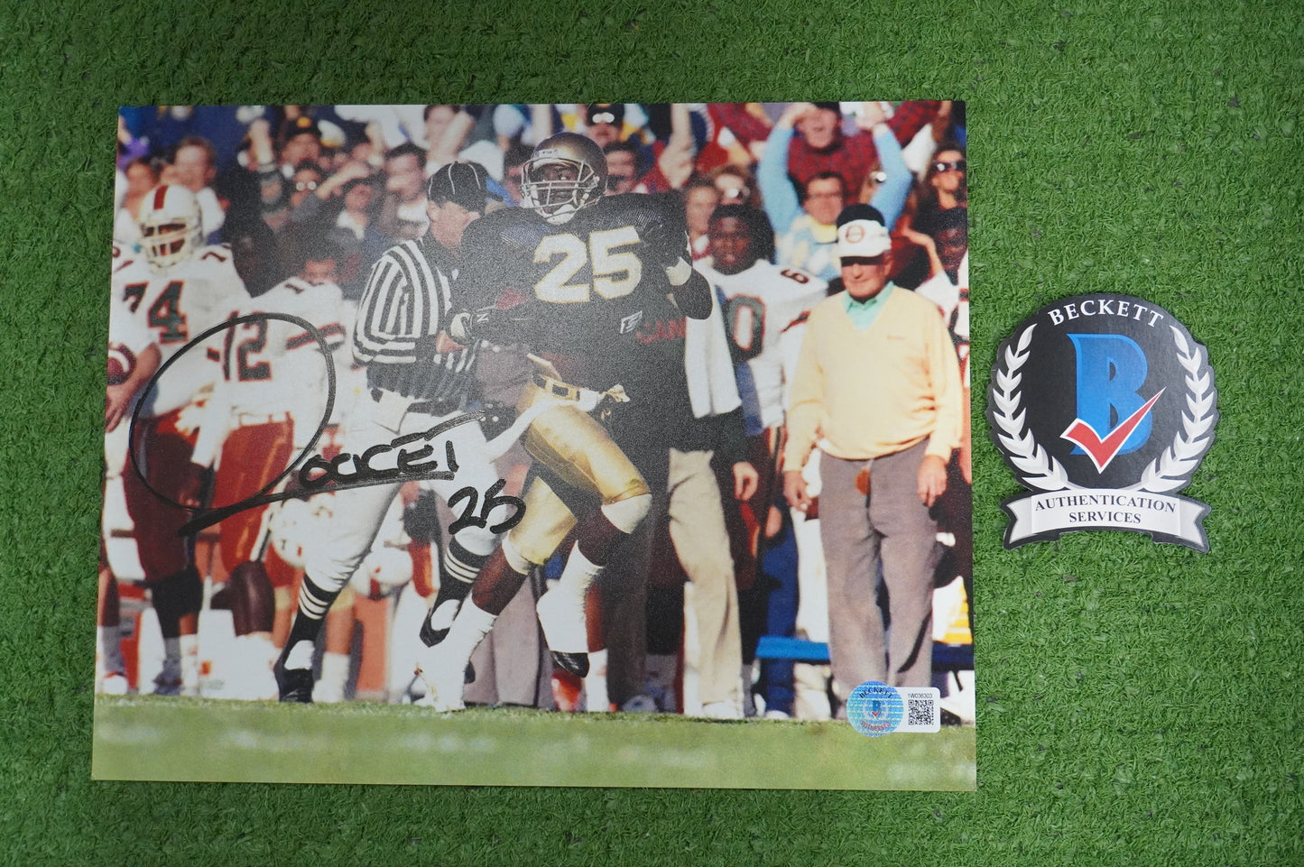 RAGHIB "ROCKET" ISMAIL SIGNED 8x10 Notre Dame BAS COA